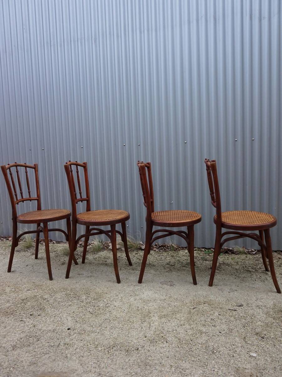 Chaises de salle à manger bistro Thonet originales, lot de 4