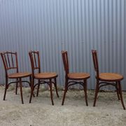 Chaises de salle à manger bistro Thonet originales, lot de 4