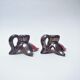 Pair of two-tone ceramic candle holders from Vallauris 50s