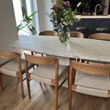 6 chaises de bistrot en teck et corde