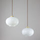 Suspension vintage en verre opalin & laiton