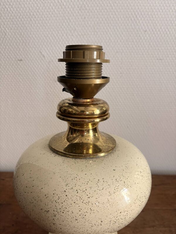 Pied Lampe Vintage Moucheté Style Holywood Regency Design Chic Oeuf Autruch