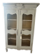 Antique French carved display cabinet with wire mesh doors