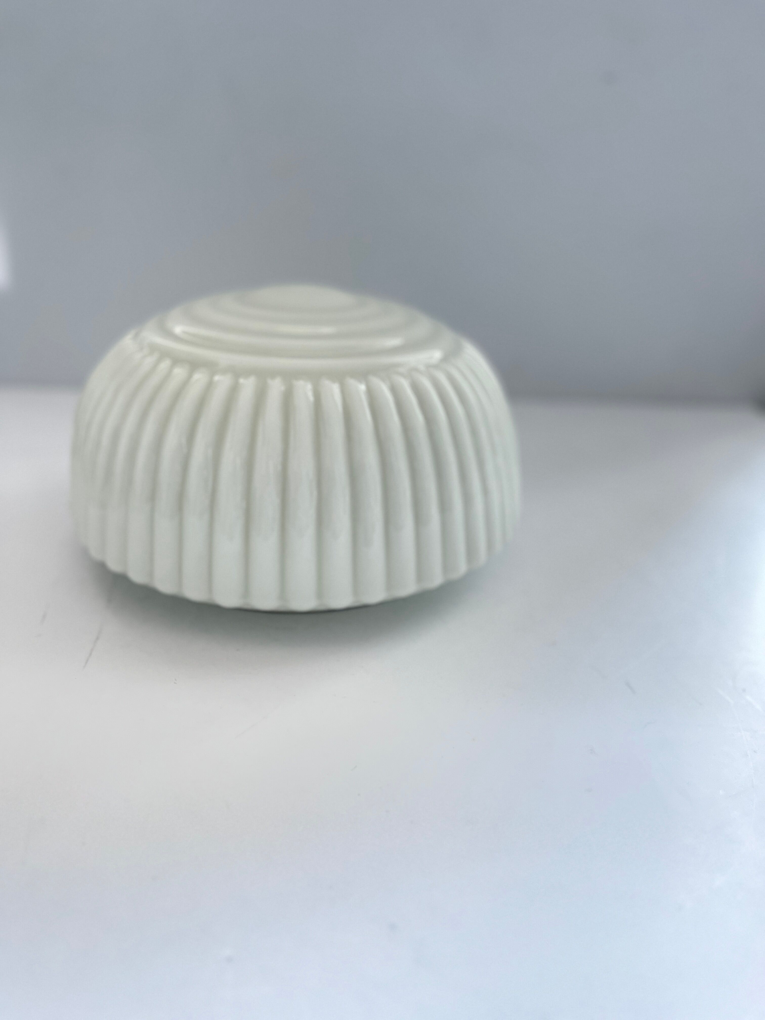 White glass plafond Polam Wikasy, Poland 1970s.