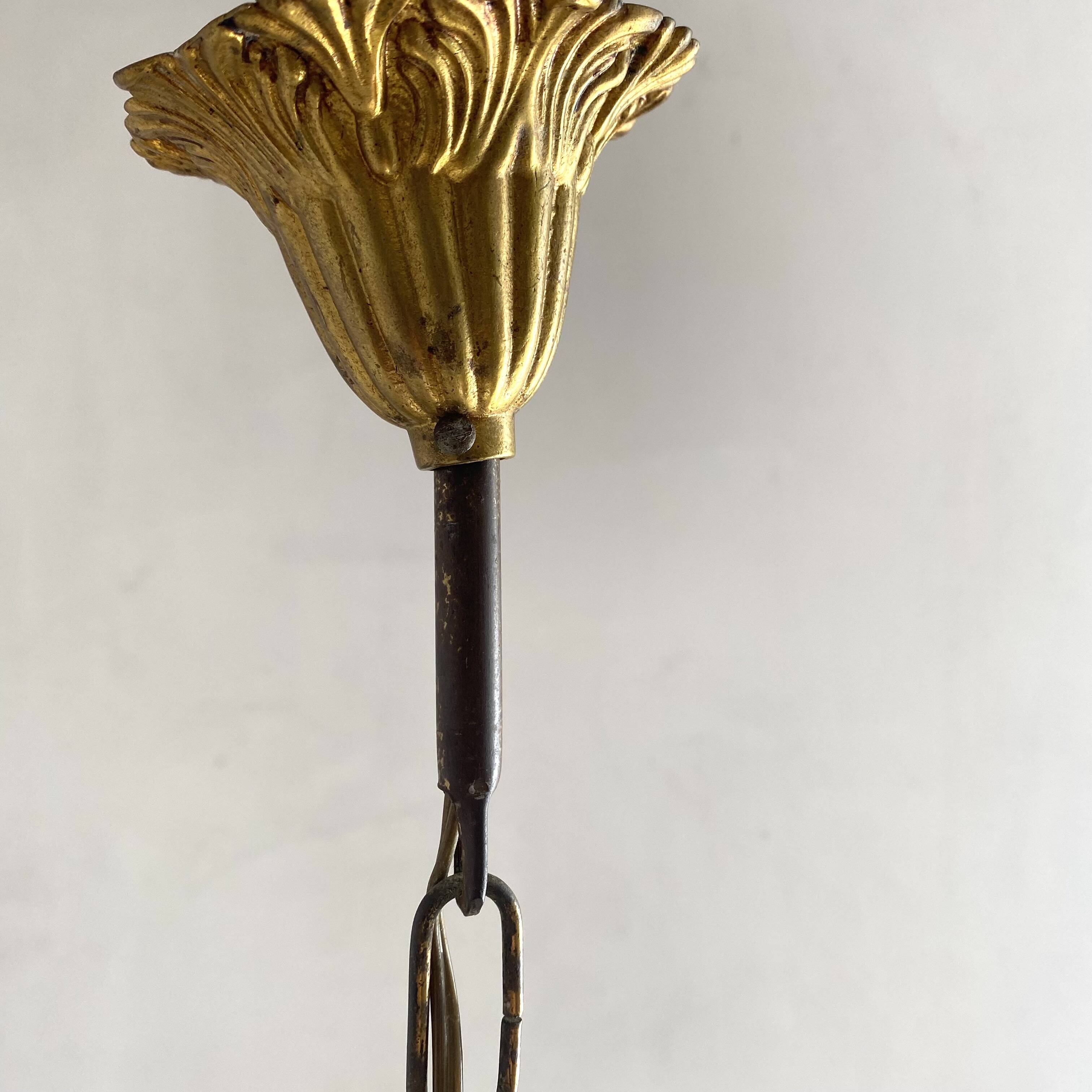 4-light chandelier with tassels, height 80cm