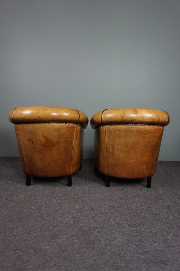 Set of 2 club chairs in sheepskin, York model