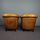 Set of 2 club chairs in sheepskin, York model