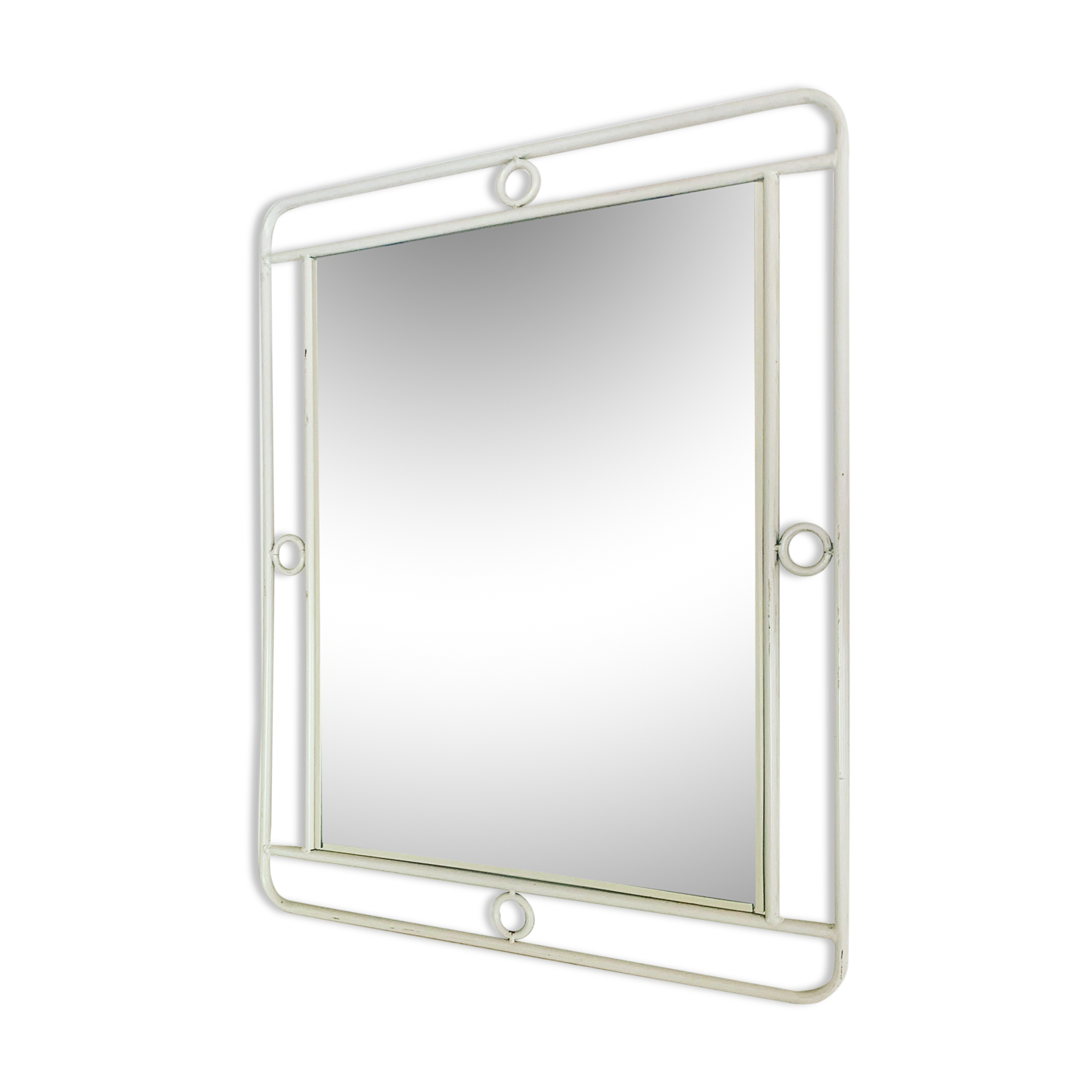 White vintage mirror