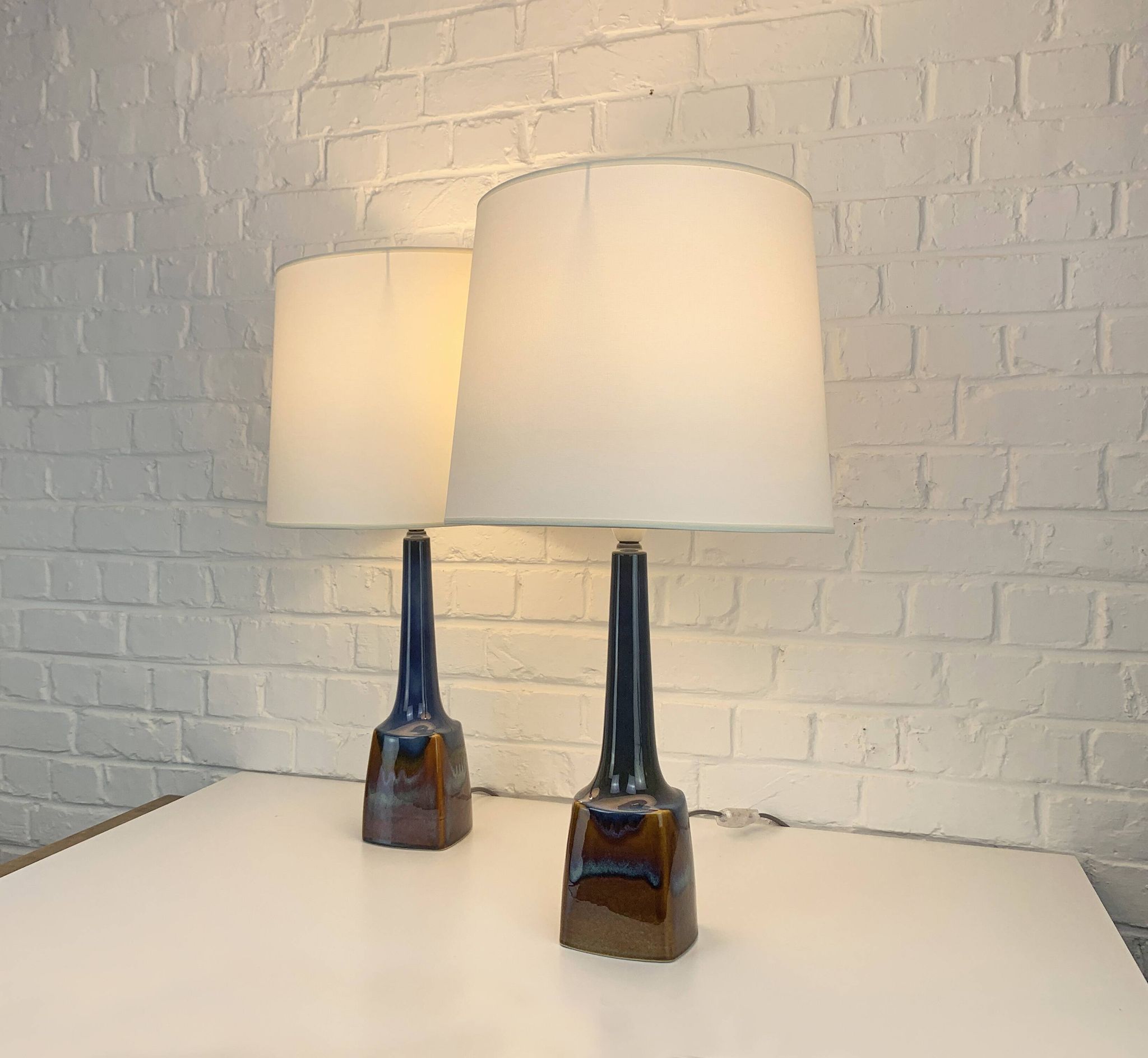 Pair of Scandinavian ceramic table lamps, Søholm Stentøj, Denmark, 1960