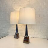 Pair of Scandinavian ceramic table lamps, Søholm Stentøj, Denmark, 1960