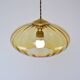 Mid-Century Brass and Light Gold/Yellow Pendant Lamp