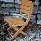 Rustic wooden folding children's chair