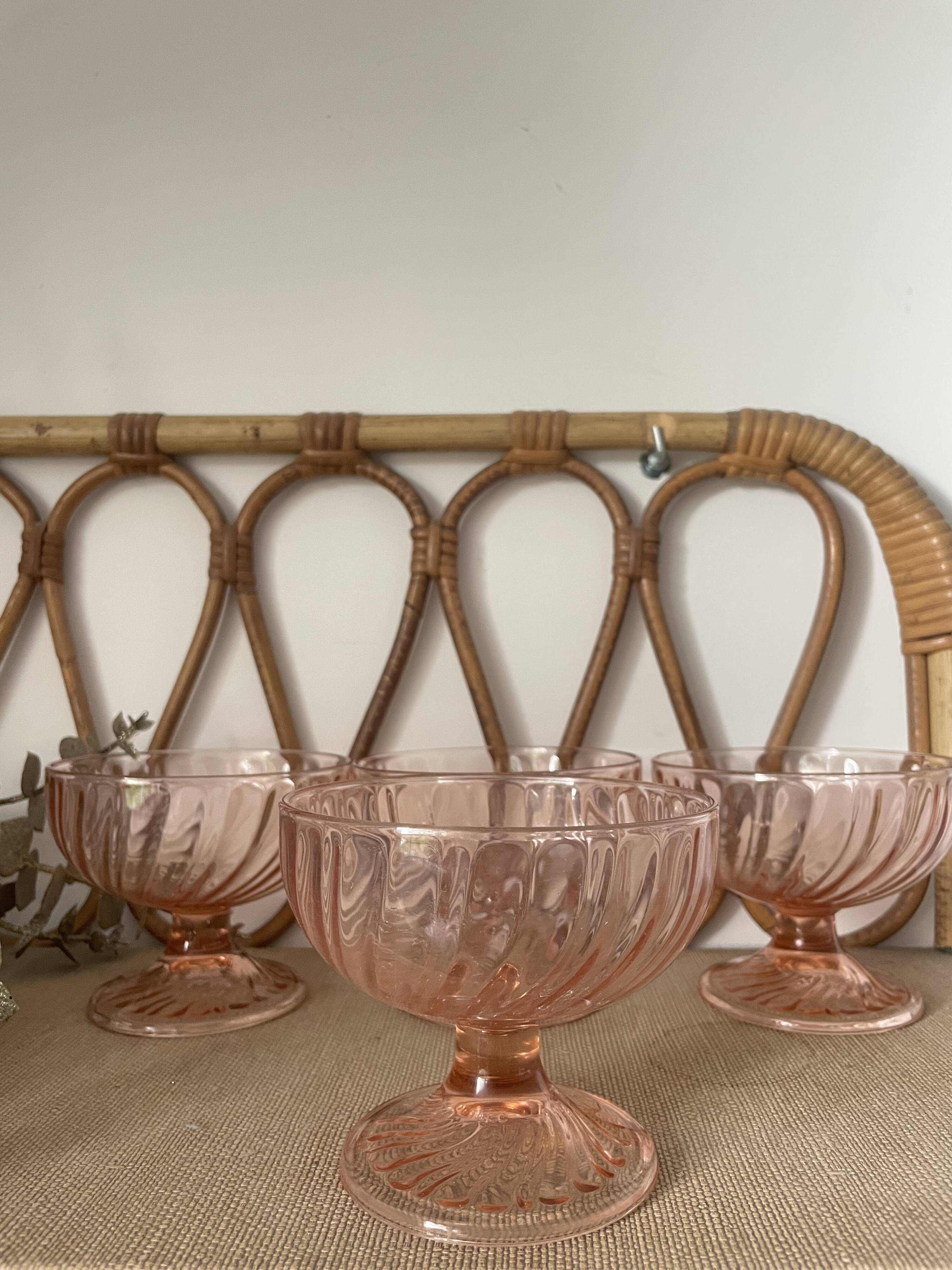 4 Rosaline Luminarc France ice cream cups
