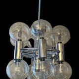 Pair of Chrome Sputnik Chandeliers by Motoko Ishii for Staff 1970