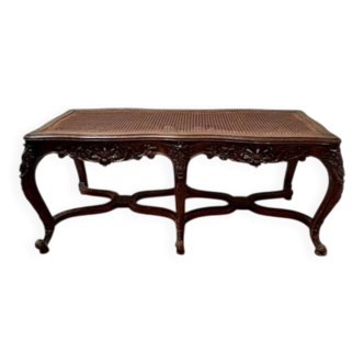 Cane crisscross bench seat