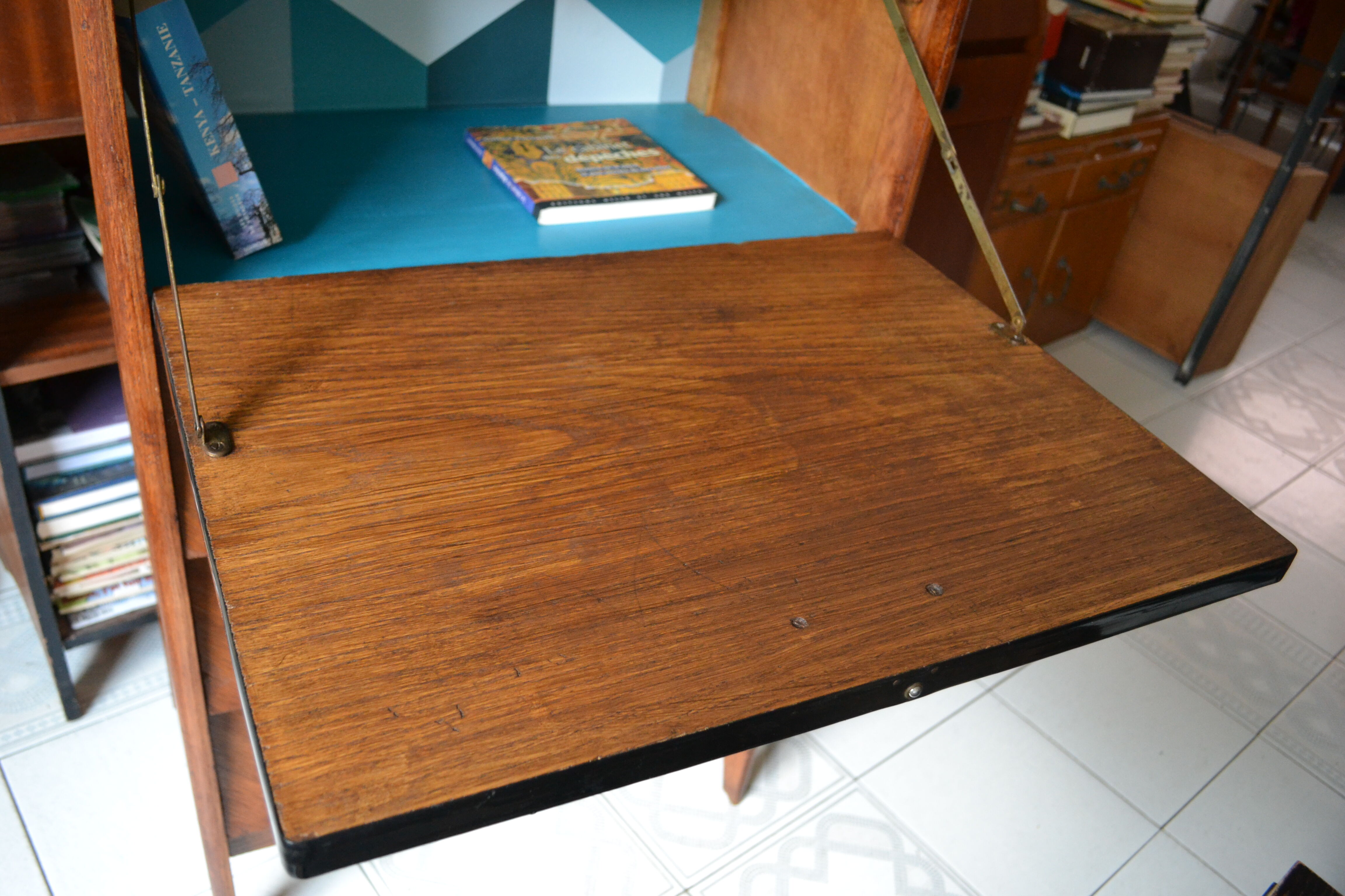 Vintage secretary inclined oak 50s/60s