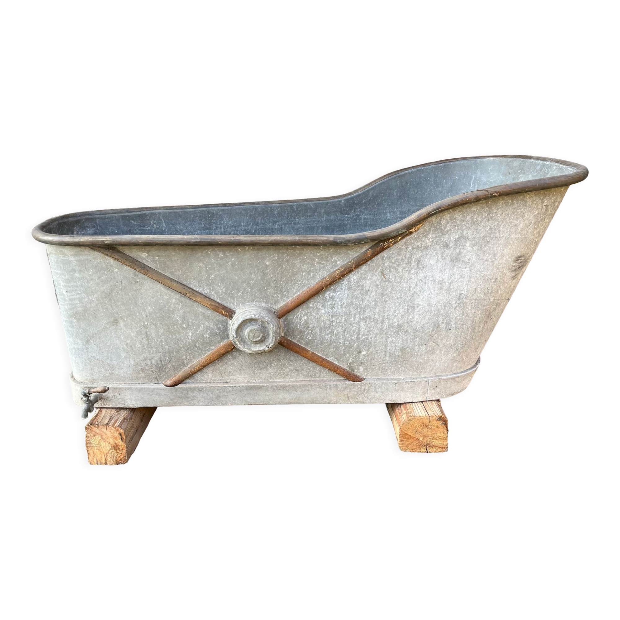 Baignoire époque Napoléon III en zinc