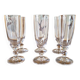 Vintage crystal champagne flutes, low stem (set of 6)