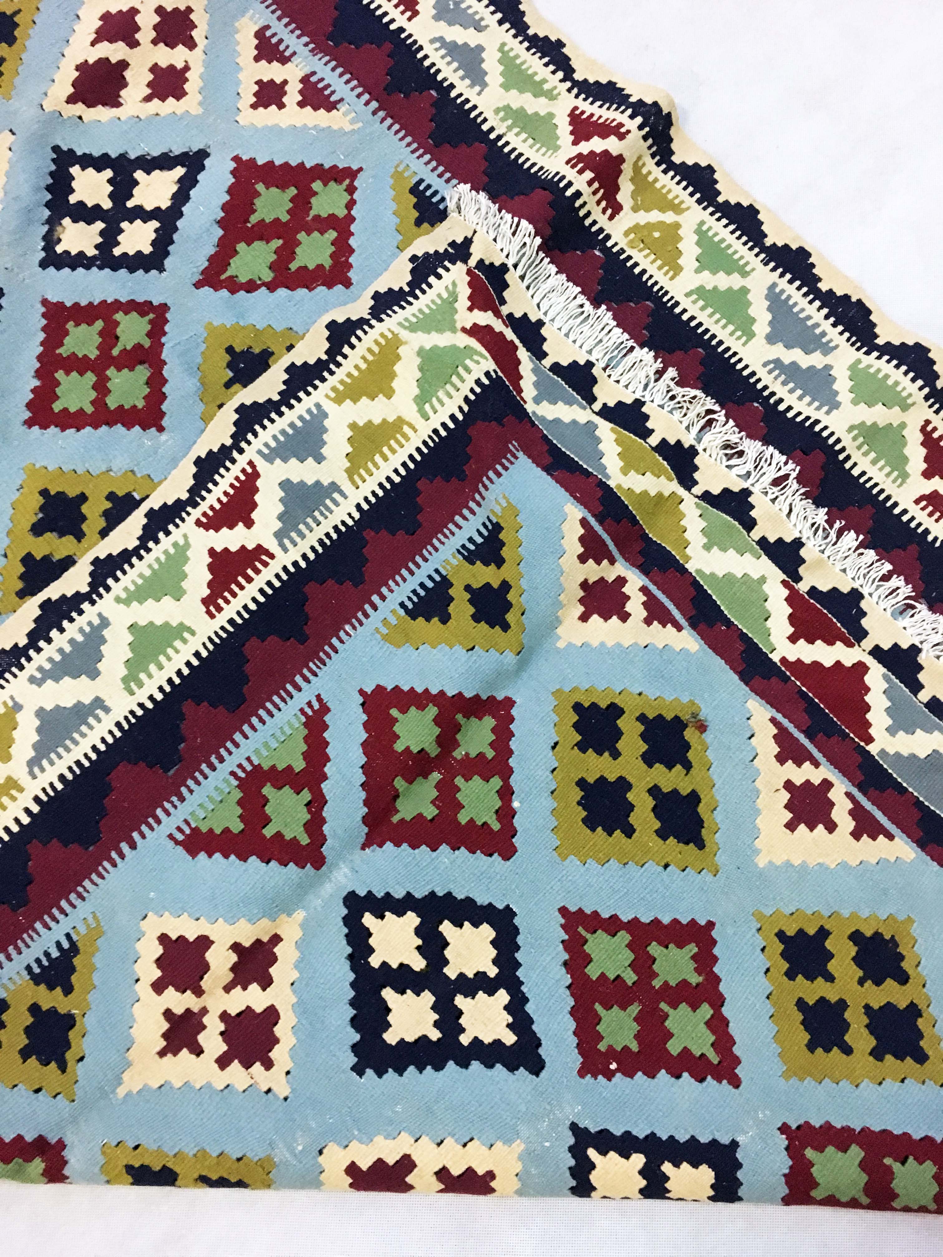 Beautiful carpet woven Persian: Kilim Gashqai 285 x 129 cm - Iran - around 1970