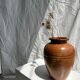 Large brown artisanal ceramic vase