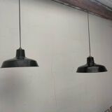 Enameled sheet metal pendant lights