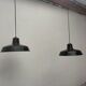 Enameled sheet metal pendant lights