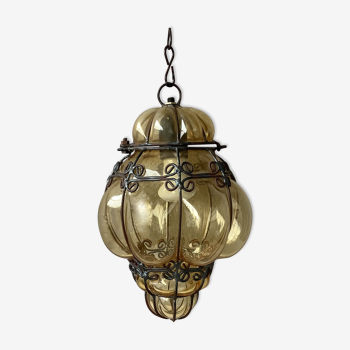 Venetian pendant lamp in blown glass