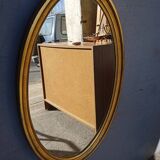 Miroir bois doré epoque 1960 ovale