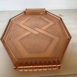 Ancien plat plateau en verre rose style Rosaline A