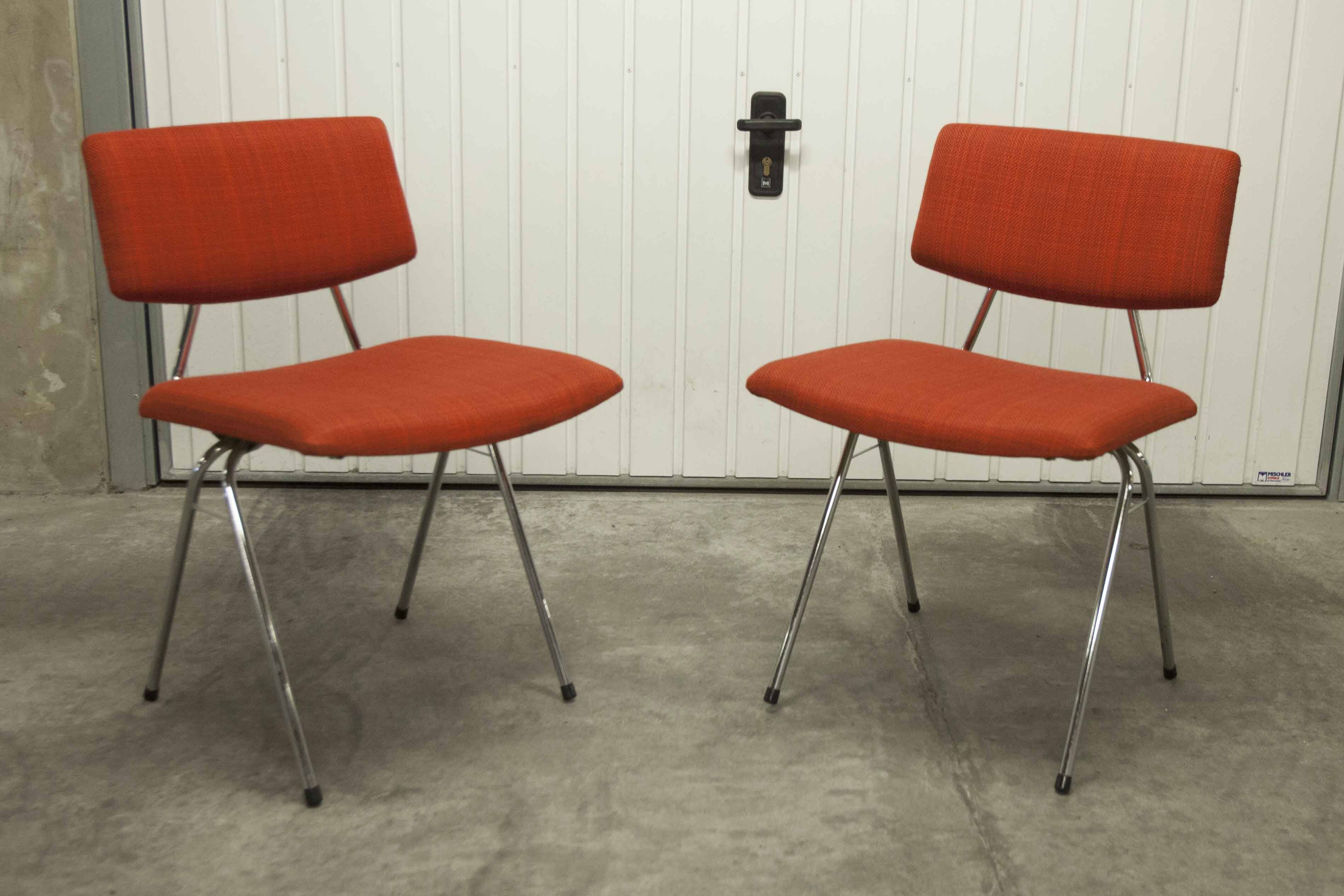 Pair of compass model chairs by Pierre Guariche for Les Huchers-Minvielle France 1955