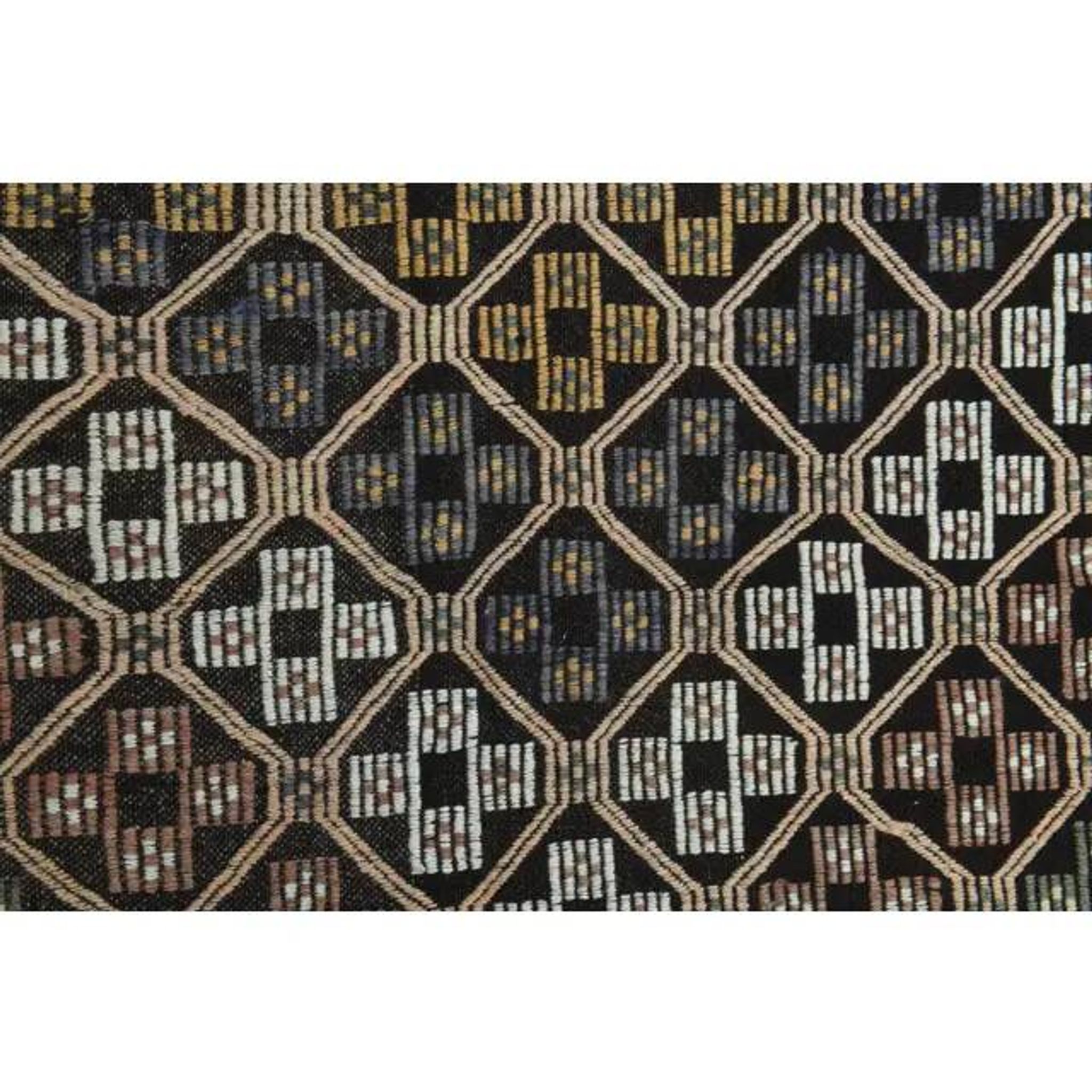 Brown Orange Handmade Vintage Turkish Kilim Area Rug  112x159