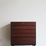 Scandinavian midcentury darkwood chest of drawers 1950s