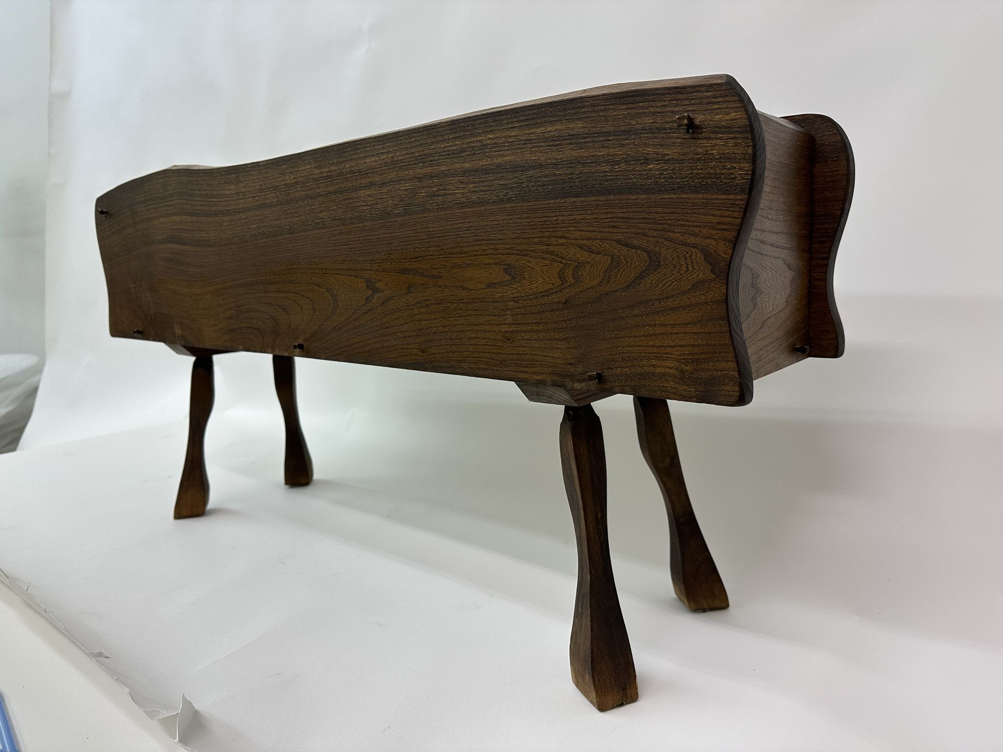 Brutalist solid wooden flower plante, 1970's