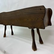 Brutalist solid wooden flower plante, 1970's