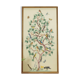 Vintage bird embroidered paint with wooden frame