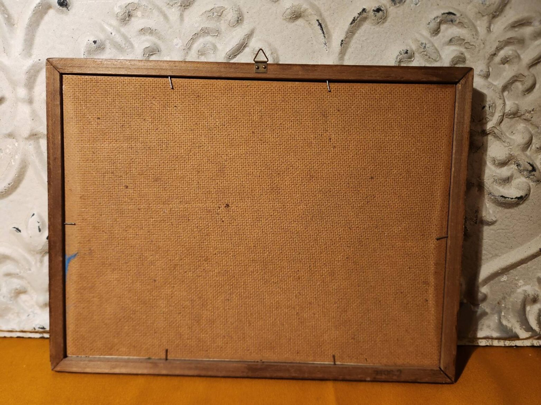 Tableau ancien marine sur isorel, cadre bois