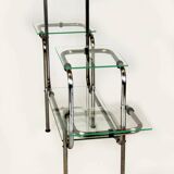 Large Bauhaus Functionalist Plant Stand in Chromed Steel and Glass, Former