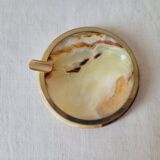 Onyx and brass ashtray