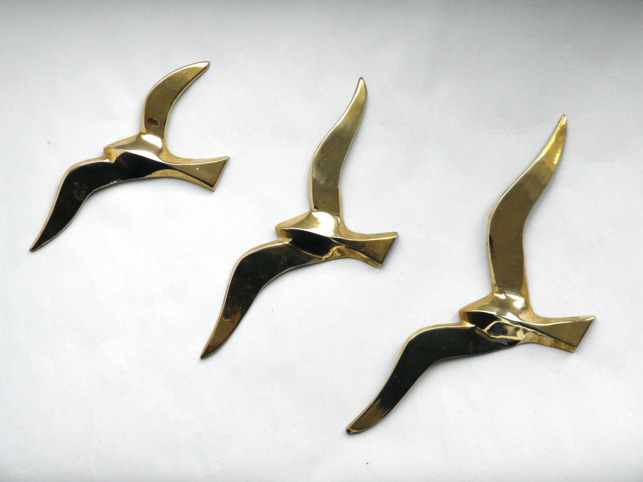 Brass Bird Trio - 70s Wall Decoration