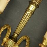 Pair of Louis XVI style quiver sconces in gilded bronze