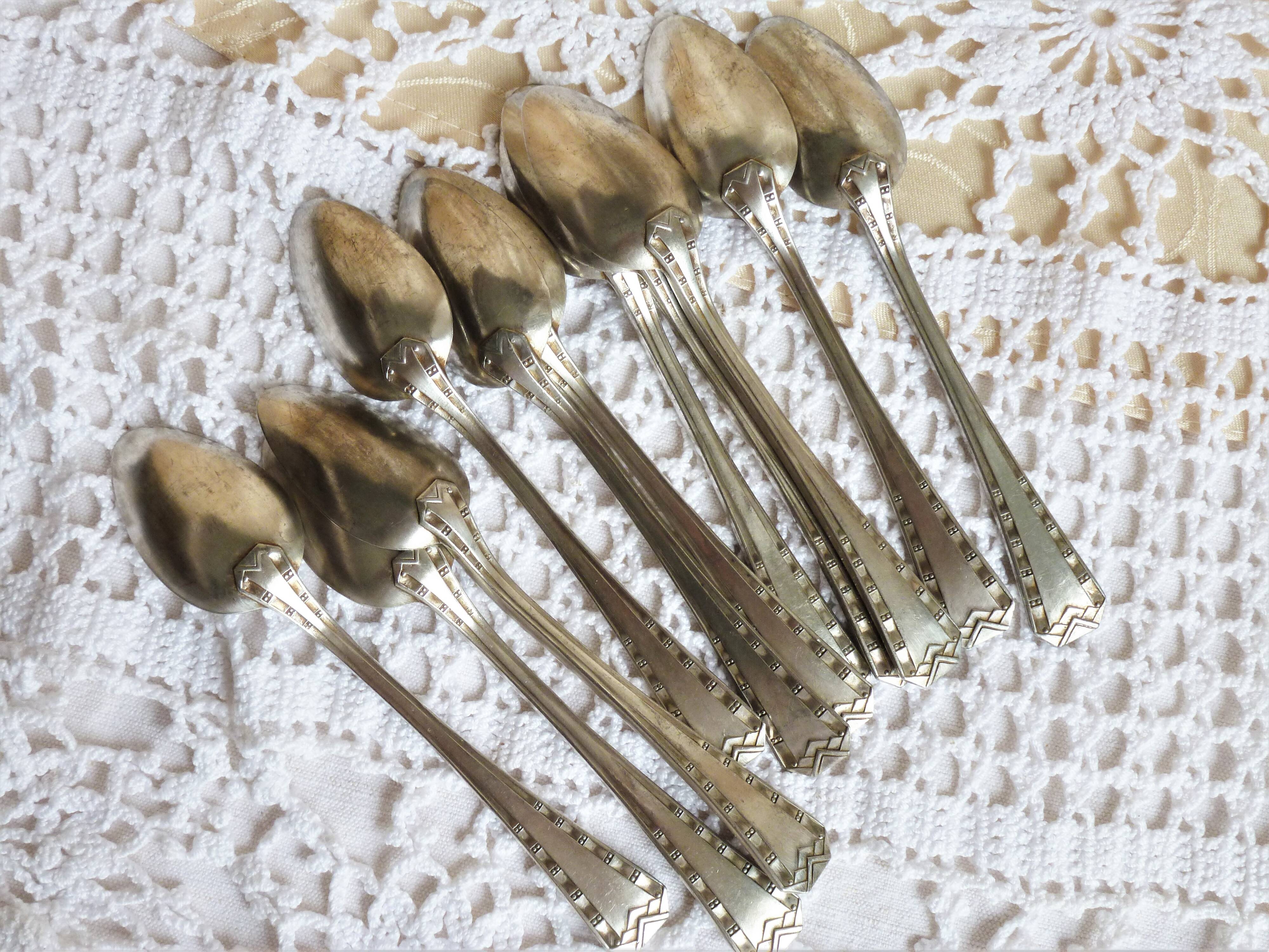 Art Deco silver-plated cutlery, silver-plated cutlery set.