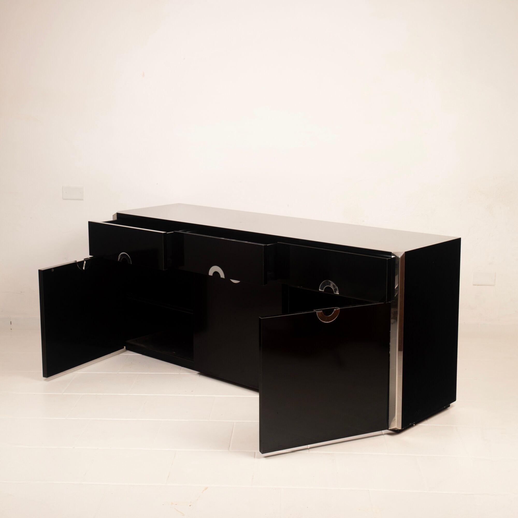 Willy Rizzo Alveo Sideboard for Mario Sabot, Italy 1970