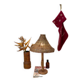 Lampe de table en osier de style vintage