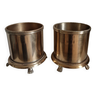 Pair de cache-pots en bronze doré