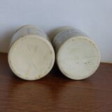 2 stoneware pots, maille mustard
