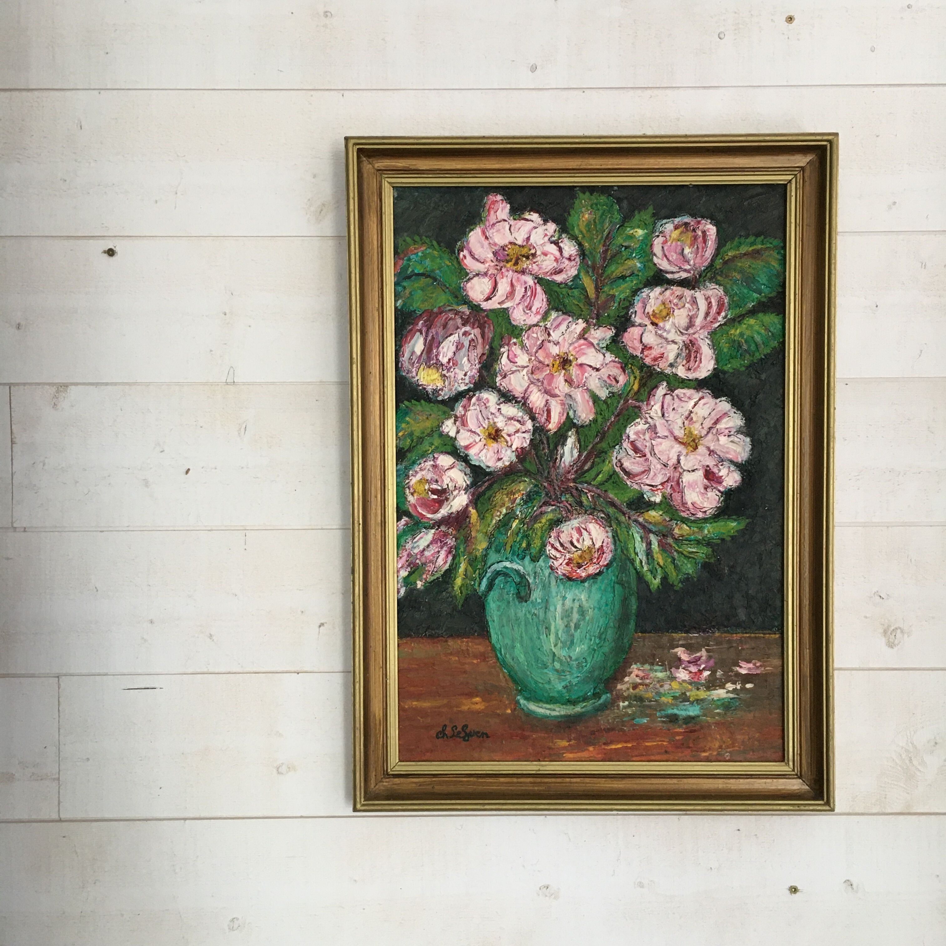 Painting bouquet of peonies
