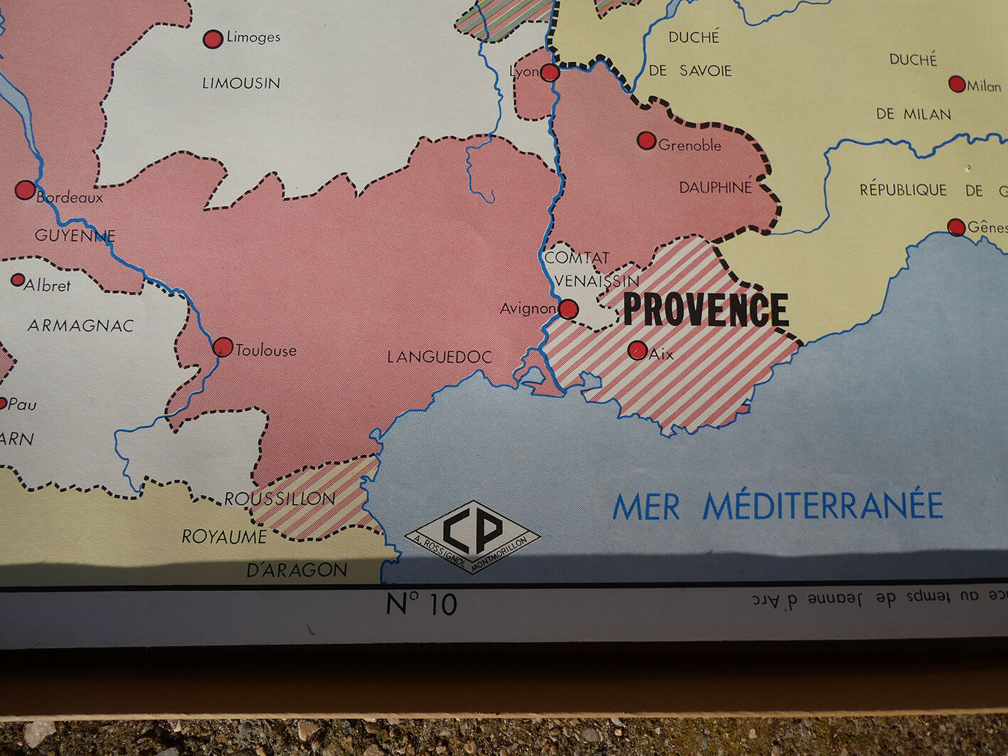 Rossignol school poster historic map No.9 - 10 Jeanne D'Arc and Louis XI