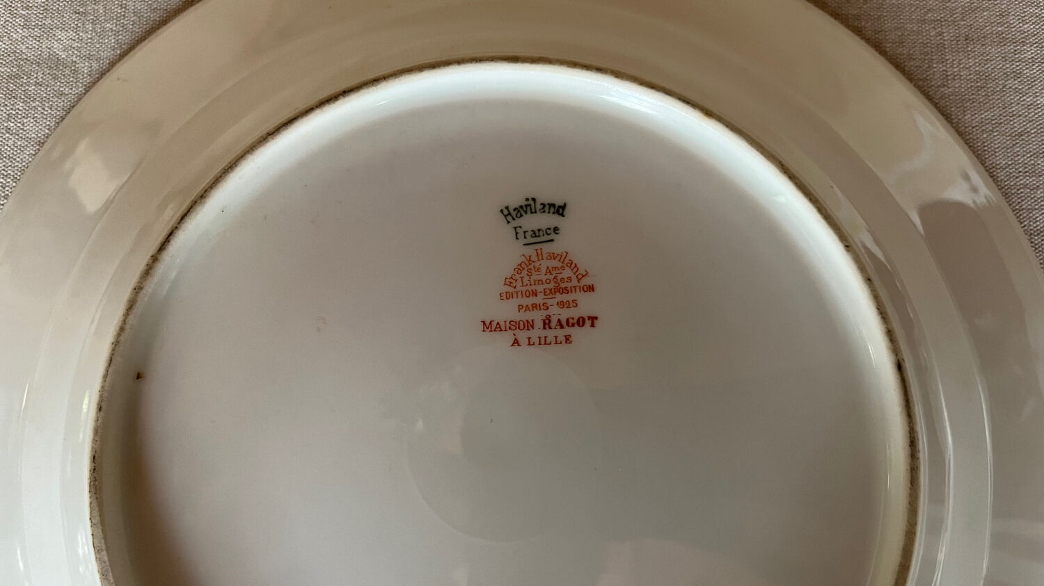 Pair of old Haviland porcelain plates