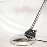 Adjustable chrome metal UFO lamp, space age, UFO, Aluminor, France, 1980.
