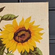 Vintage painting on linen "The Sunflowers" by Irmgard Gutsche 60s/70s
